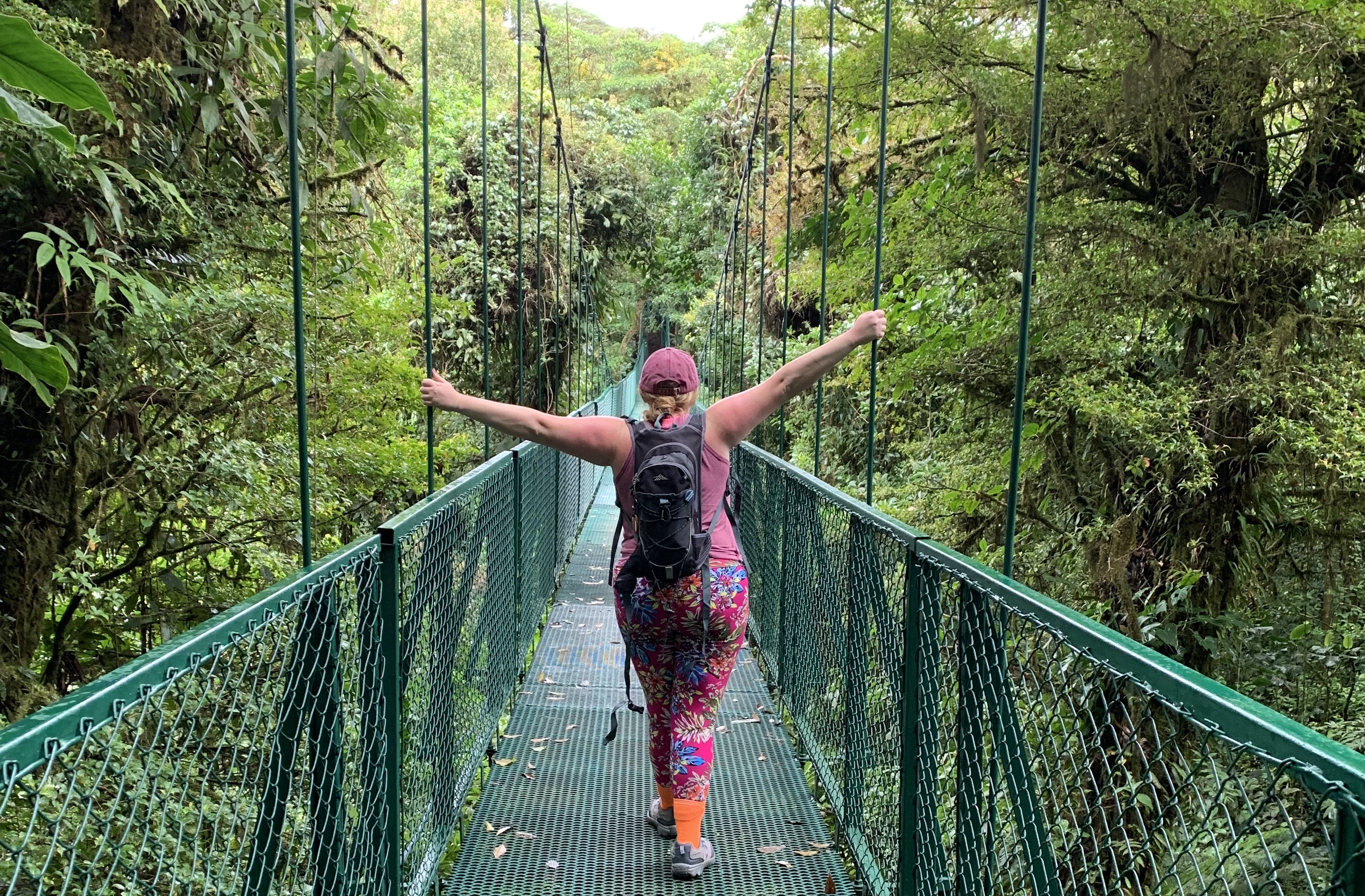 Costa Rica suspension bridge rainforest